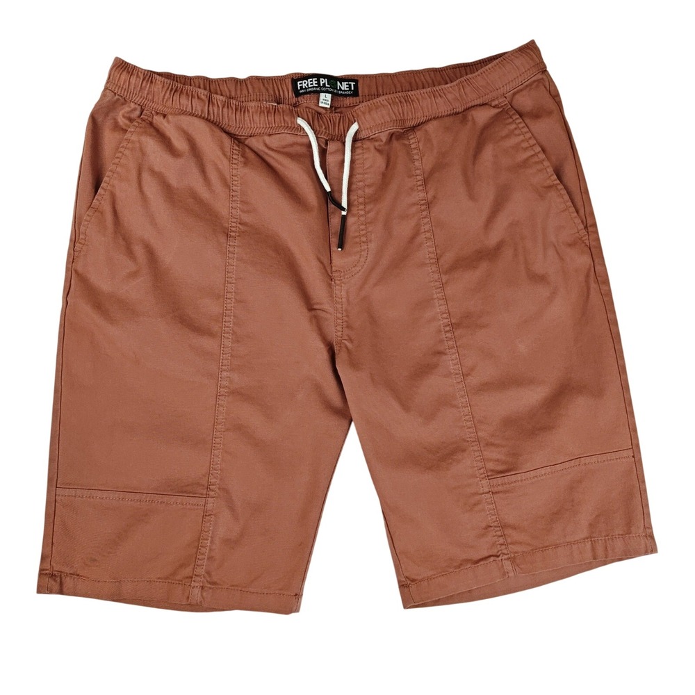 Free Planet Organic Cotton Stretch Shorts Terracotta Womens Large